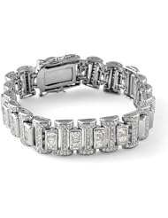 62gm Unique Style Bracelet Cubic Zirconia Stone Sterling Silver 925 8"