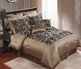 Victoria Classics Waldorf 8-Piece King Comforter Set, Black/Taupe