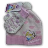 Disney Princess Girl's Knit Beanie Hat and Mitten Set - Toddler