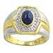 0.80 Cttw Sapphire & 0.15 Ct Diamond 14 Karat Yellow & White Gold Ring Size 7.5