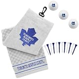 NHL Toronto Maple Leafs Embroidered Golf Towel, Golf Balls & Multicolored Tees Gift Set