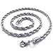 2mm KONOV Silver Womens Mens Stainless Steel Rope Necklace Chain 18-26