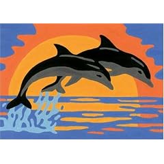 Ravensburger 29812 - Delfinromantik - Malen nach Zahlen, 12x8,5 cm