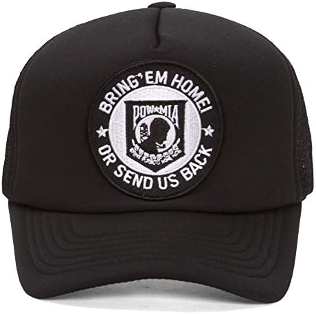 Military Patch Adjustable Trucker Hats - POW*MIA