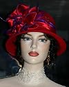 Flapper Hat New Cloche Hat Design Roaring Twenties Style "Madame Sophia" Red Hat