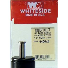 WHITESIDE MACHINE 6400x8 STEEL ROUTER COLLET - REDUCER BUSHING 8MM ID X 1 2 OD X 1-1 4 OAL by Whiteside