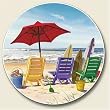Beachy Keen Auto Coaster, Single Coaster for Your Car
