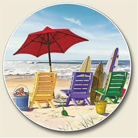Click here to buy Beachy Keen Auto Coaster, Single Coaster for Your Car by Highland Graphics.