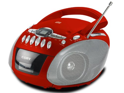 Coby MPCD477-RED MP3/CD Player mit Kassettenrecorder und USB Port