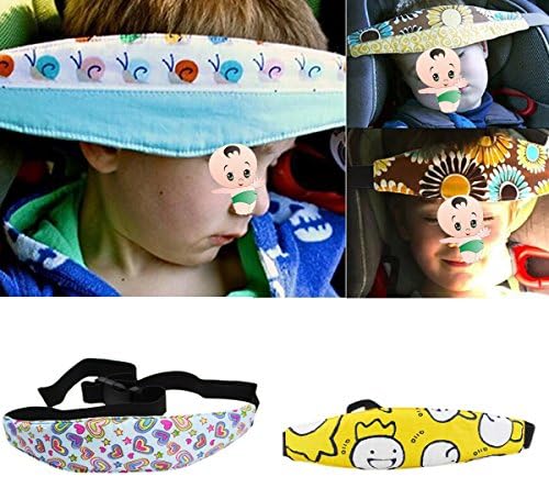 Nicole Area colored baby Kids Safety Neck Relief Car Seat Sleep Aid Head Support Belt Eliminates Pressure(2 PACK) (Heart+Smile)