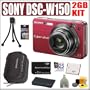 Sony Cybershot DSC-W150 Red 8.1MP Digital Camera + 2GB Deluxe Outfit - Sony ASONDSCW150RK3