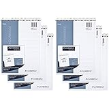 Mead Cambridge Notebook, Wirebound NotePad, College ruled Stiff-Back, 8.5 x 11 Inches, White (59882) Pack Of 6