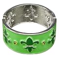 Zirconite Green Fleur de Lis Enamel Bracelet&nbsp;