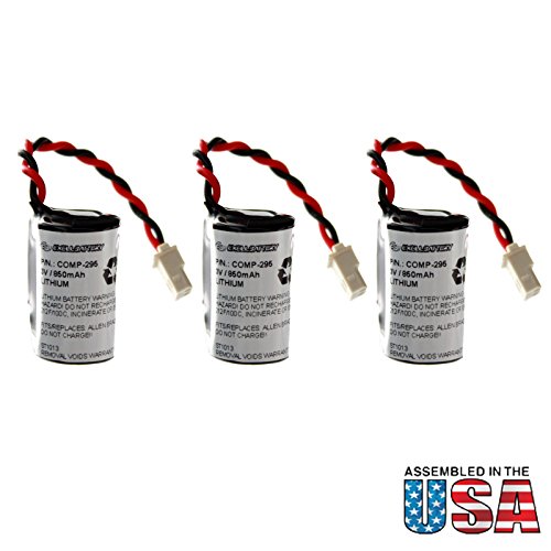 3pc Exell Battery 3V PLC Computer Backup Battery Allen Bradley 1763BA, Allen Bradley MICROLOGIX 1100, Dantona COMP-295