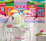 On Sale Barbie Chair Rail Prepasted Wall Mural