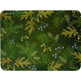 River's Edge Tempered Glass Cutting Board with Gorgeous Acorn, Pine, and Berry Design (12 x 16-Inch)