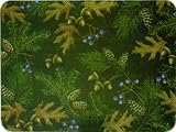 River's Edge Tempered Glass Cutting Board with Gorgeous Acorn, Pine, and Berry Design (12 x 16-Inch)