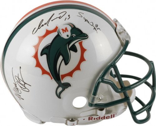 Dan Marino, Mark Duper and Mark Clayton Autographed Pro-Line Helmet | Details: Miami Dolphins, Authentic Riddell Helmet