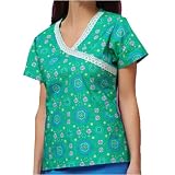 Dickies Medical Uniform Mock Wrap Top With Two Front Pockets,