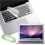 Clear Silicone Keyboard Cover Skin for New Aluminum Unibody Macbook 13.3'' / Macbook Pro 15.4''/ Macbook Air / White Macbook + Live*Laugh*Love Wrist Band!!!