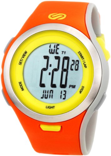 Soleus Men's SR010805 Ultra Sole Grey Digital Dial with Orange and Yellow Polyurethane Strap Watch On Sale