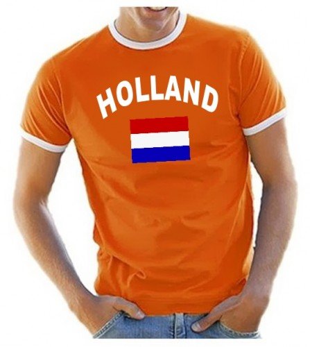 Holland T-Shirt Ringer Orange, Gr.XL