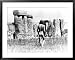 A Naked Hippy Watches Stonehenge from Behind Barb Wire on Summer Solstice Framed Art Poster Print by Mirrorpix, 39x31