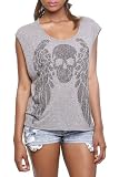 Skull Wing Stud Sleeveless Top