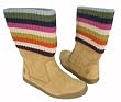 Coach Tatum Suede Signature Stripe Knit Boots