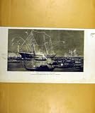 1887 FETE VENICE ROYAL BARGE SS MONGOLIA SHIPS PRINT
