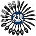 Amscan Big Party Pack Window Box Cutlery Set | Jet Black | 210 ct. | Party Supply