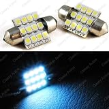 31mm Festoon 12 LEDs SMD LED Bulb White for 3022 DE3022 3175 DE3175 (A Pair)