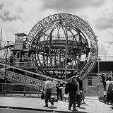 Gyro Globe Ride: Metal Monster Simultaneously Spins and Tilts Victims at Coney Island Photographic Poster Print by Andreas Feininger, 24x24