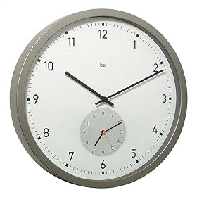 Bai Design BAI.856.2W Here and There Twin-Dial Modern Wall Clock in White