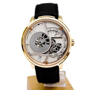 Hautlence HLQ HLQ05 43.8 Automatic 18K Gold Case Black Leather Anti-Reflective Sapphire Men's Watch