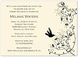 Modern Hummingbird on Beige Baby Shower Invitations - Set of 20