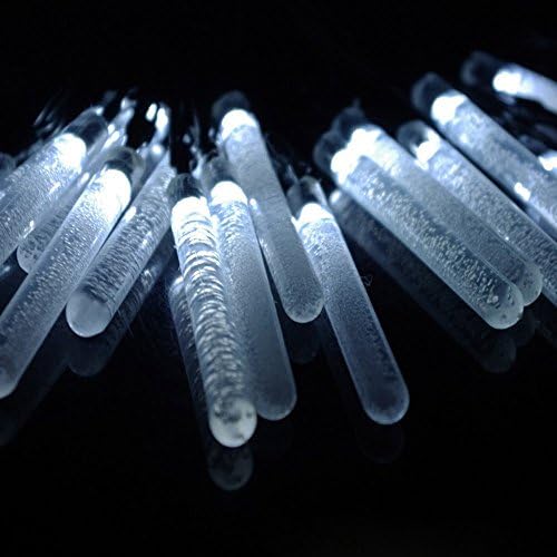 LED SopoTek 16ft/4.8M 20leds Ice Piton Shape Fairy Lights Solar Powered Christmas Party Festival Lights Decorations Waterproof LED StringLight Kit For Outdoor Garden Home（20LED Cool white）