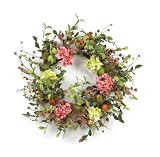 Melrose International Pear Hydrangea and Berry Polyester Wreath