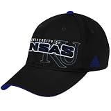 adidas Kansas Jayhawks Black Structured Adjustable Hat