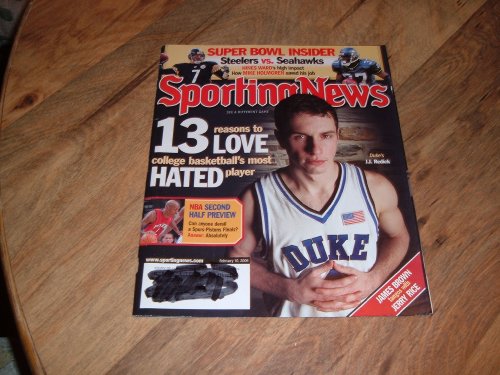 Sporting News magazine, February 10, 2006-J.J. Redick-Duke Basketball Star and Super Bowl Insider:Steelers vs. Seahawks.