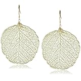 Nugaard Flora Round Leaf Earrings Dipped In 18
