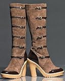 Multi-buckle suede boot