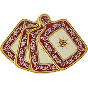 Set of 4 Le Cadeaux Triple Weight Melamine Shaped Bread or Cheese Board