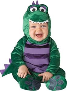 InCharacter Unisex-baby Newborn Dinosaur Costume, Green/Purple, Small