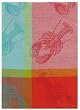 100% Cotton Jacquard Lobster Ruby Red Dishtowel 18" X 28" Set / 6
