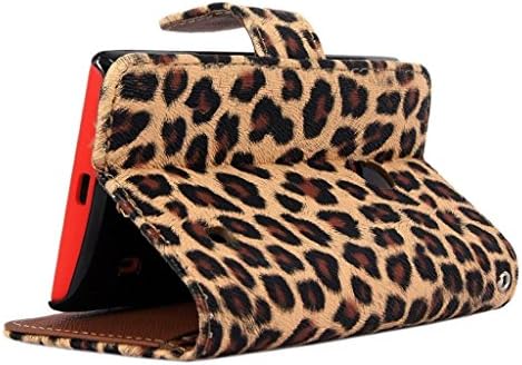Wallet Leopard Skin Flip PU Leather Pouch Stand Case Cover For Smart Mobile Cell Phones(ZTE zmax Z970)
