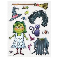 Dress a witch stickers - 1 sheet