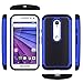 Moto G (3rd Gen) Case, LK [Shock Absorption] Hybrid Dual Layer Armor Defender Protective Case Cover for Motorola Moto G 3rd Generation 2015 (Blue)