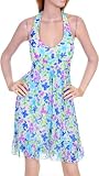 Sexy Romantic White & Blue Floral Halter Sundress S M L