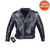 Tall Motorcycle Jackets - Mens Tall Classic Leather Motorcycle Jacket MJ400 Tall